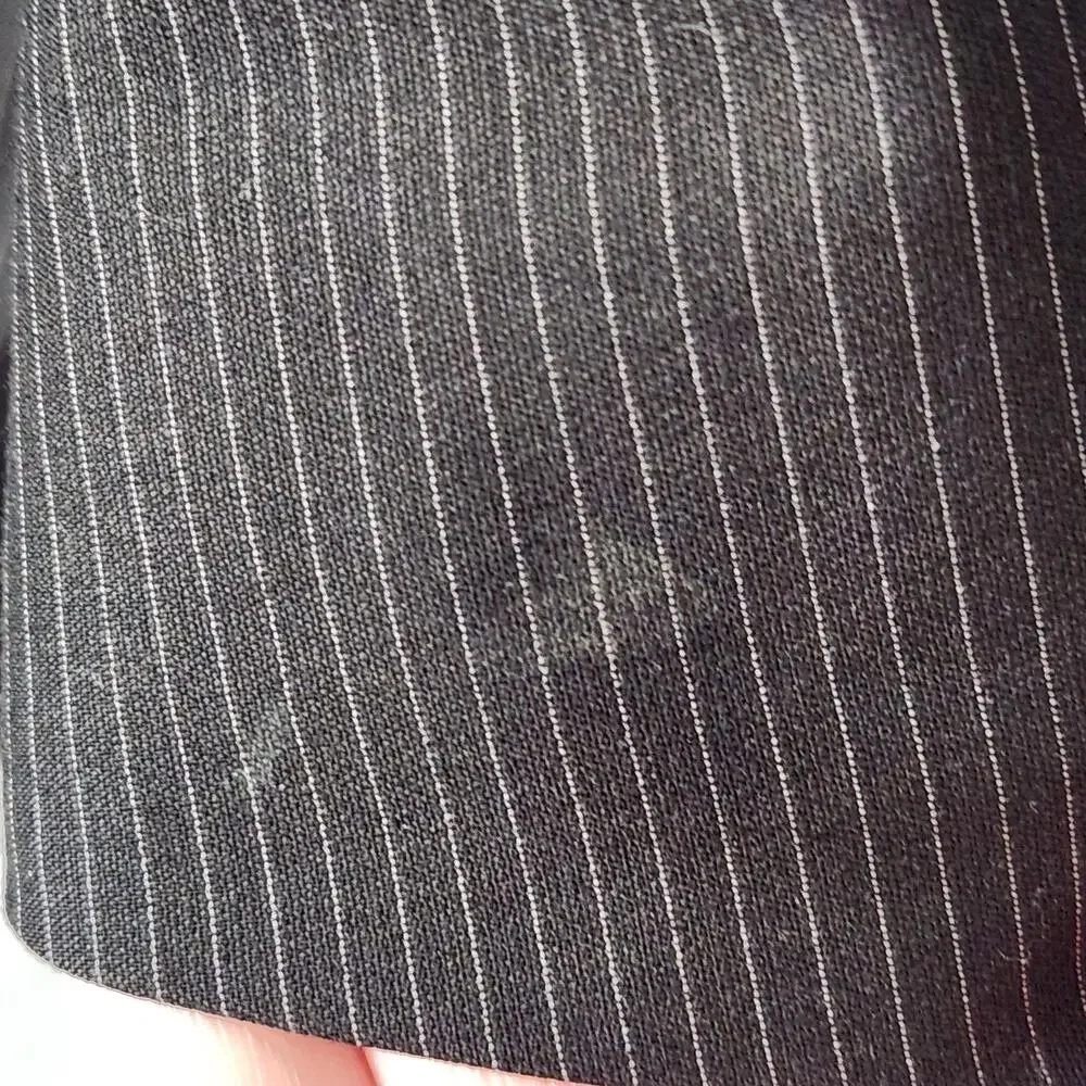 Billy London Suit Jacket Mens 42R Black Pinstripe Polyester Rayon 4 Button